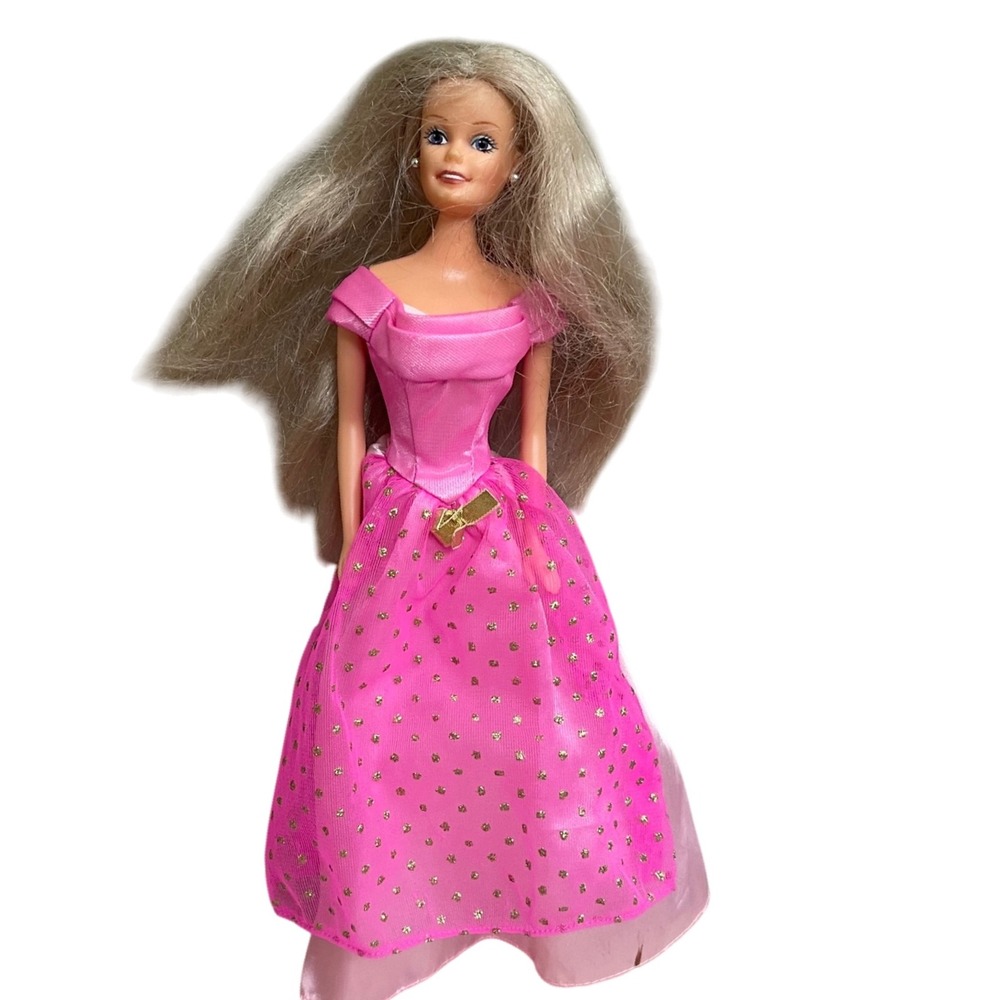 Simba 2009 Doll Pink‎ Gown Gold Glitter China  girls toy girls